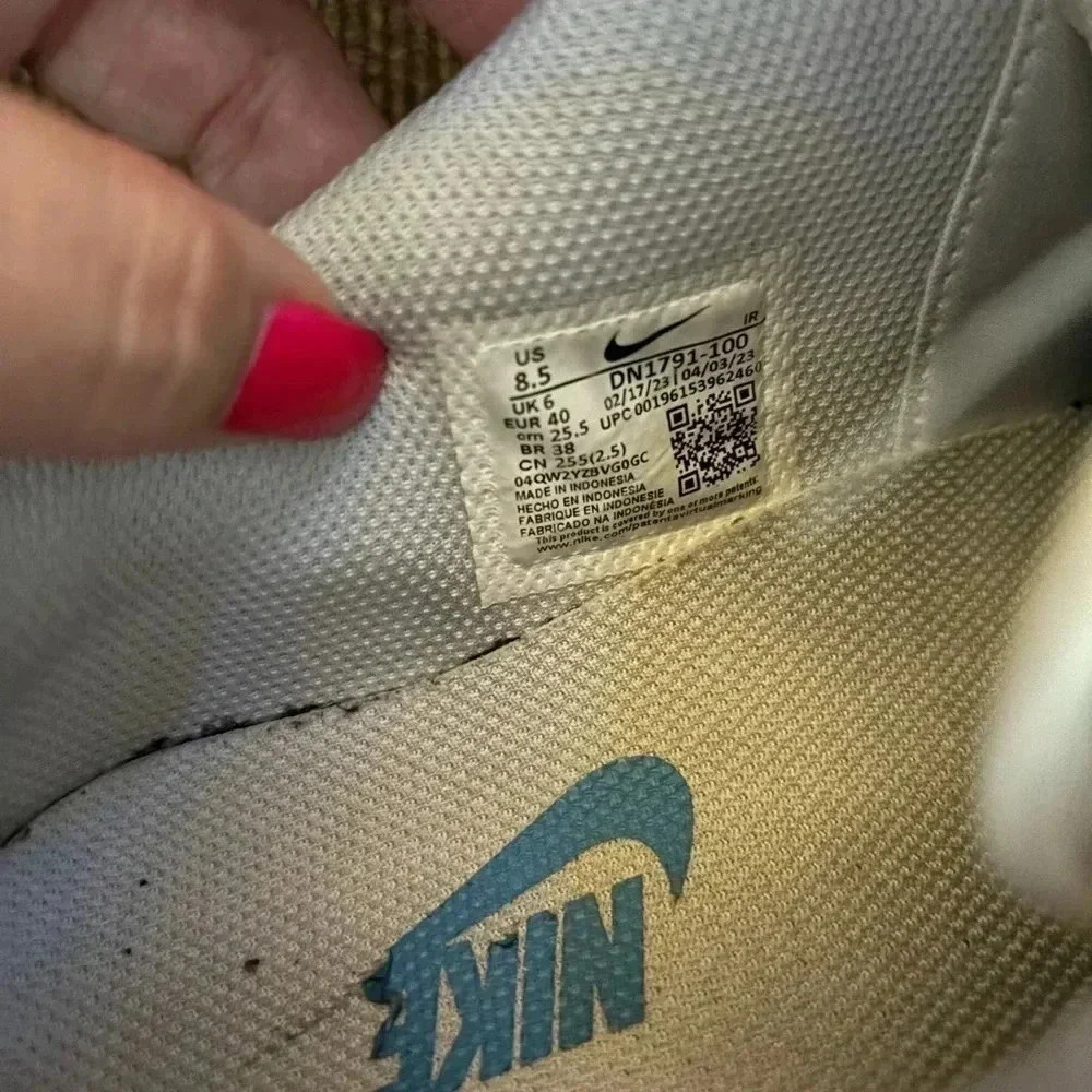Womens Nike CORTEZ 'WHITE BLACK LIGHT PHOTO BLUE' Size 8.5 - Picture 8 of 8